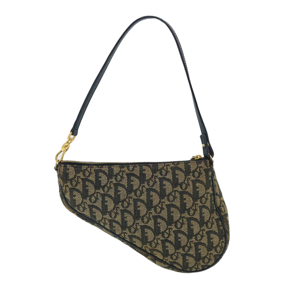 Christian Dior Trotter Canvas Saddle Pouch Pouch Blue Auth 35645 - Picture 2 of 16